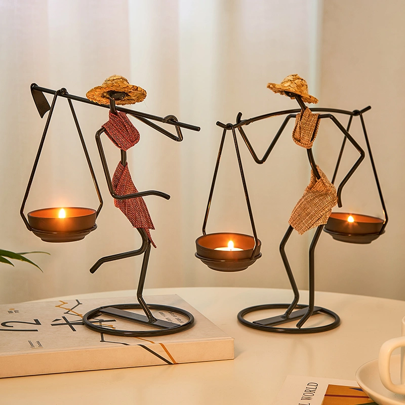 New Retro Iron Candlestick Ornaments