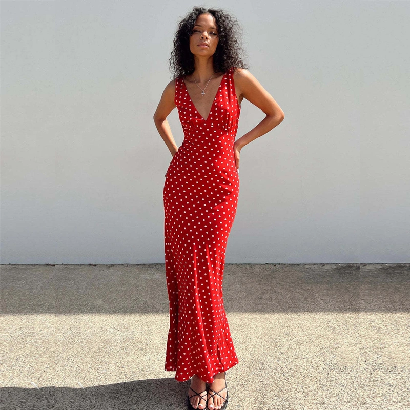 European And American New Polka Dot Texture Underwear Dress