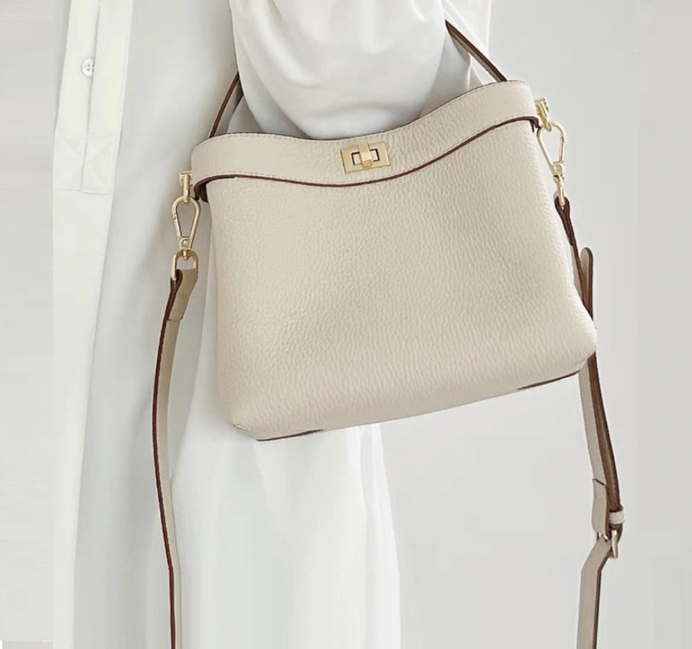 Women's Fashion Versatile Simple Temperament Commute Texture Crossbody Bucket Bag