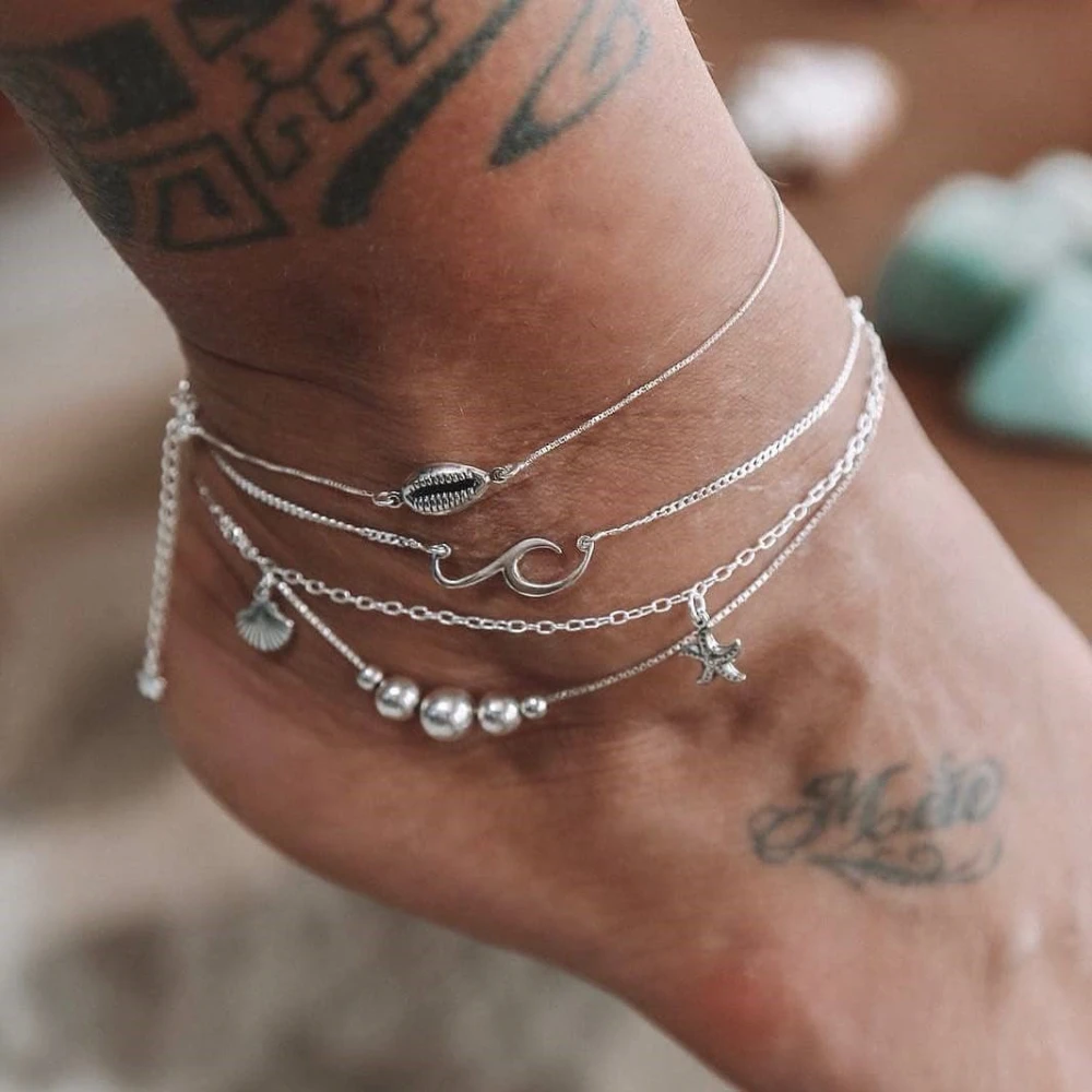 Personalized Starfish Pendant Beach Anklet