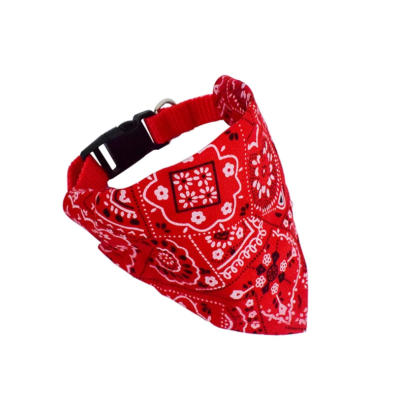 Pet's Saliva Towel Polyester Printed Small Dogcat Retractable Collar Triangular Binder