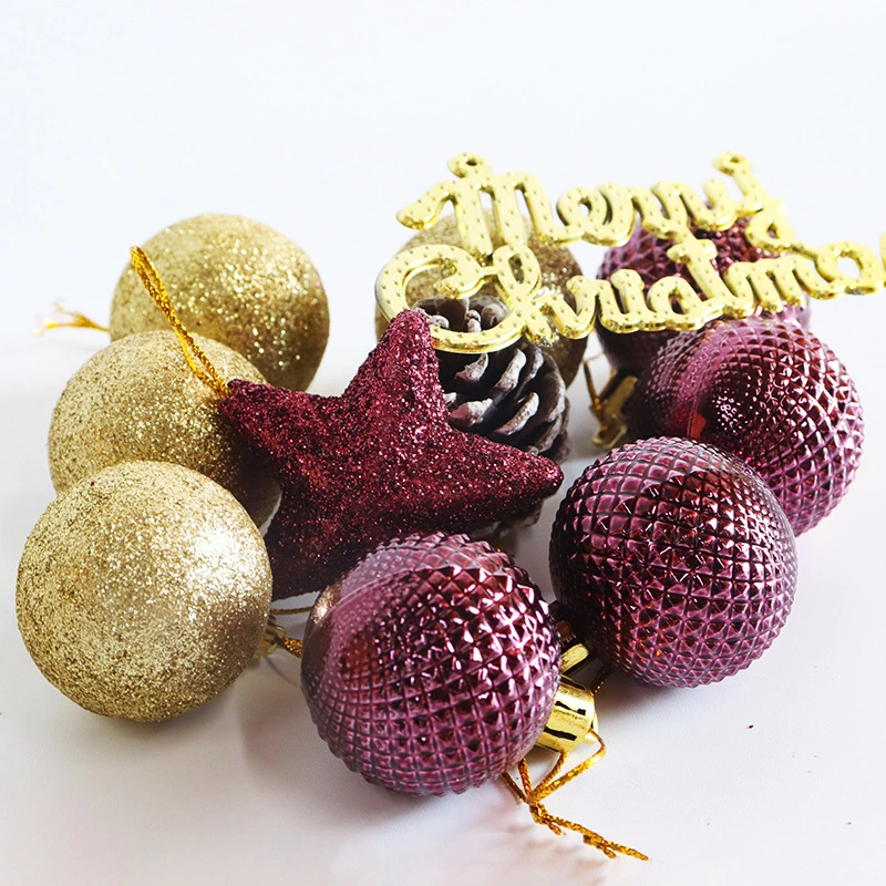 Electroplating Christmas Decoration Colored Drawing Ball Set