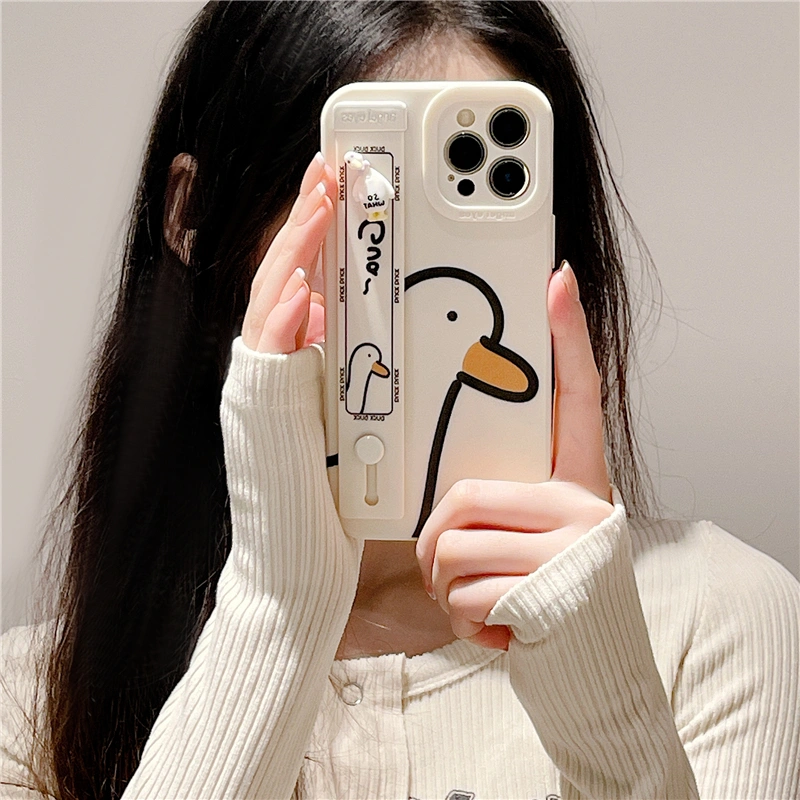 Three-dimensional Line Duck Wristband Phone Case