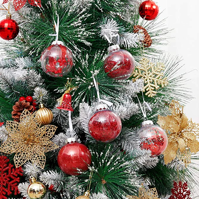 Colored Plastic Transparent Christmas Ball Set