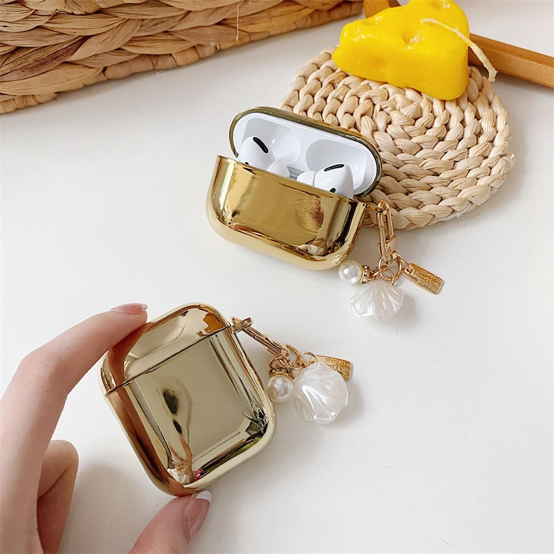 Gold Plating Pendant Wireless Earphone Protective Case