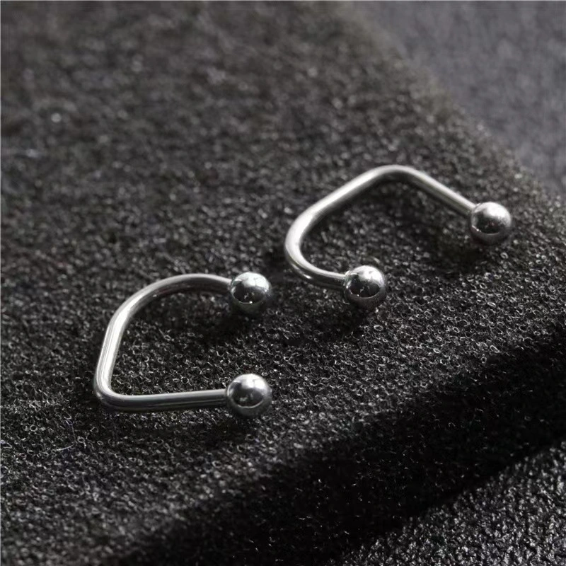 Titanium Steel U-shaped Lip Ring Round Head European And American Ins Hip Hop Piercing Jewelry