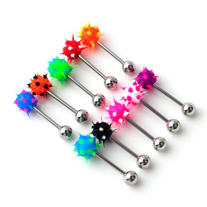 Hairy Ball Stainless Steel Tongue Pin