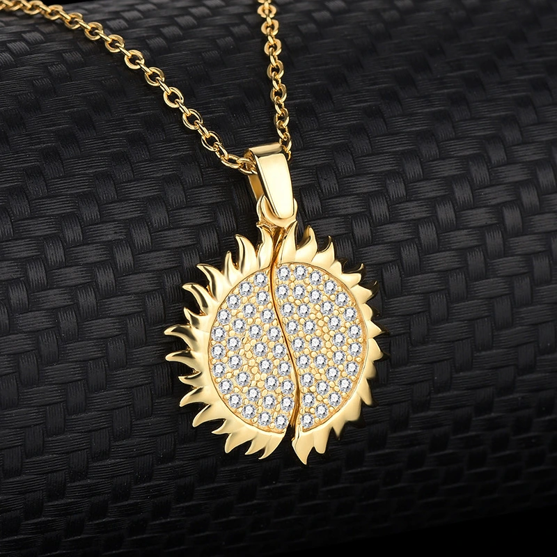 Sterling Silver Necklace Female Sun Pattern Sunflower