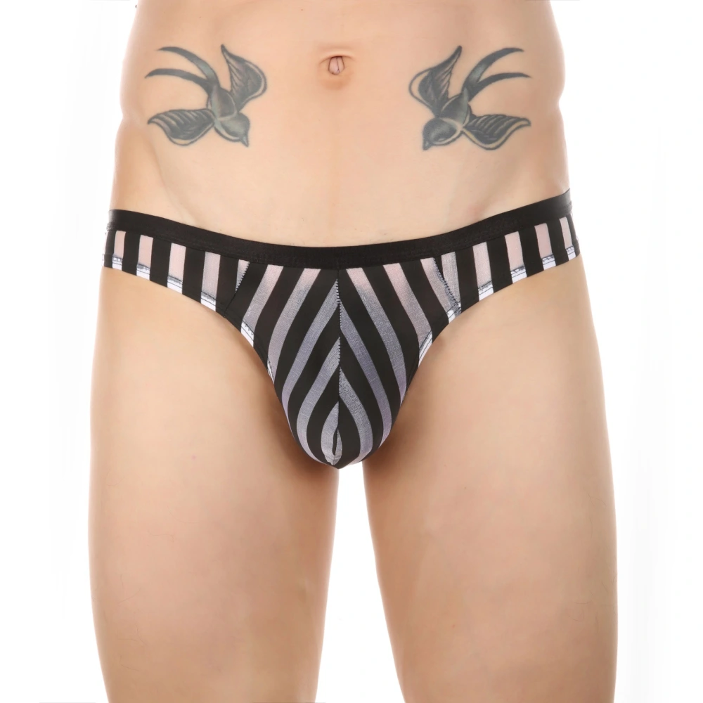 Men's Striped Mesh T-back Underwear