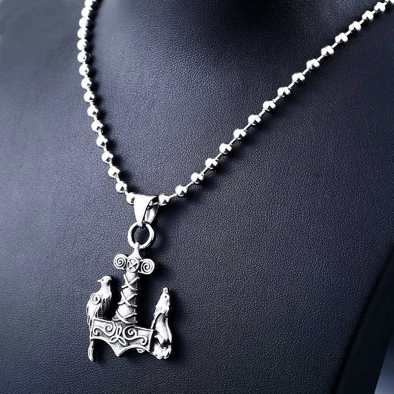 Stainless Steel Pendant Necklace Thor Wolf