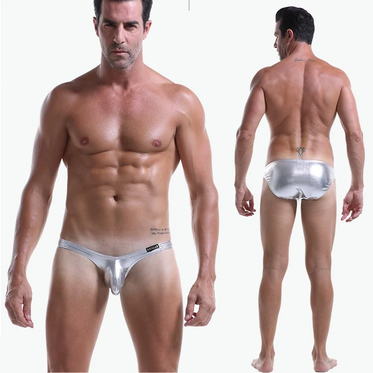 Men's Faux Leather Underwear Sexy Low Waist