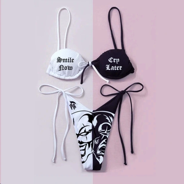 Bikini Set Chest Lifting Devil Women's Seperated Swimwear