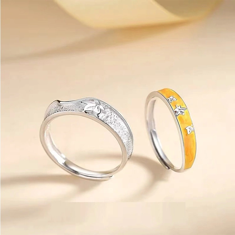 Couple Rings Special-interest Design Affordable Luxury Fashion Plated 925 Silver