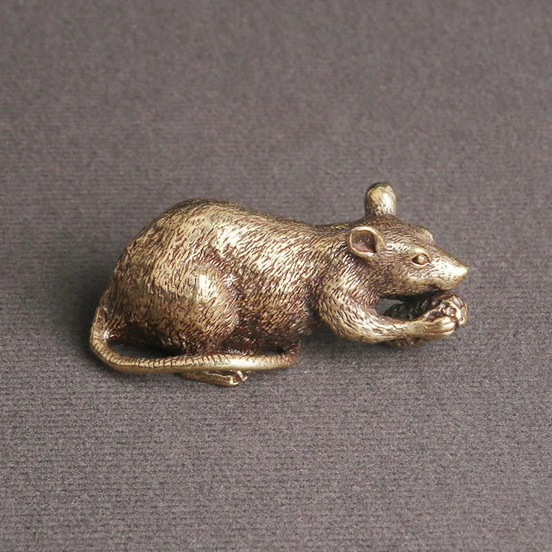 Pure Brass Mouse Desktop Decoration