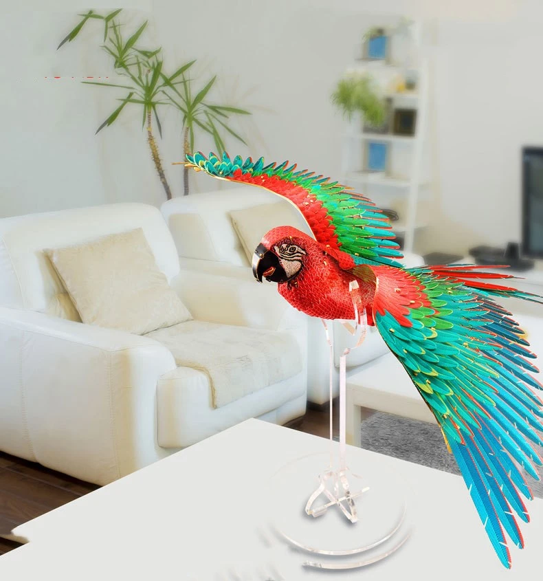 3D Three-dimensional Metal DIY Assembly Model Macaw