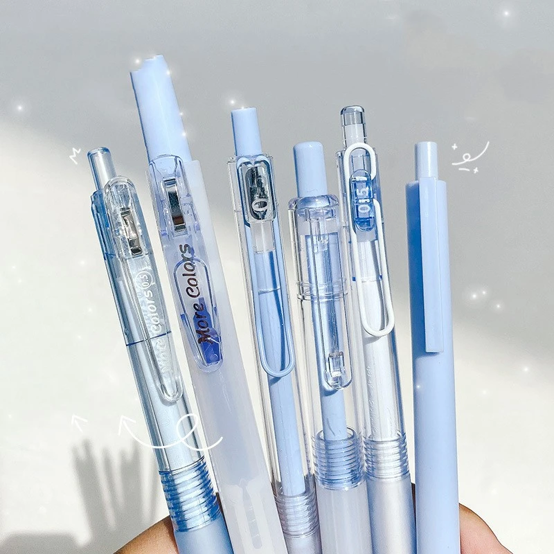 Solid Color Pressing Pen Simple Cream Gel Pen Set