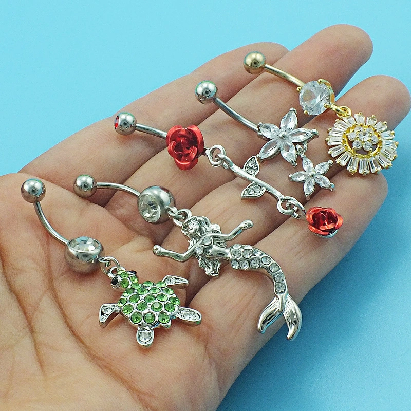 Barbell Butterfly Starfish Shell Turtle Belly Ring