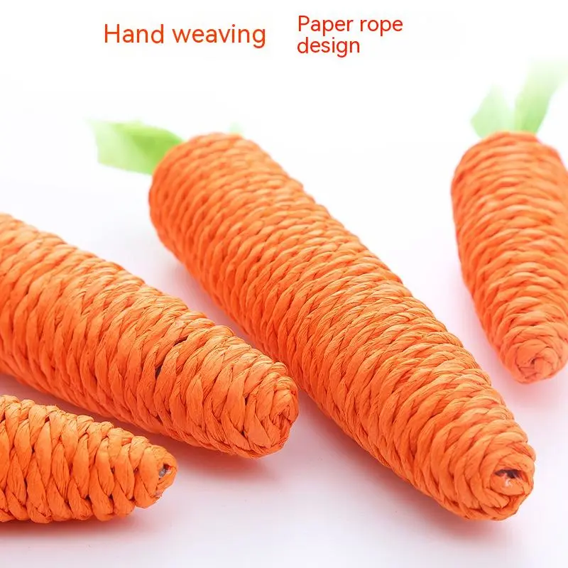 Pet Cat Toy Cute Pet Supplies Paper String Decorations Carrot