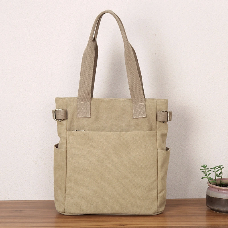 Casual Retro One-shoulder Hand-held Tote Canvas Bag For Women