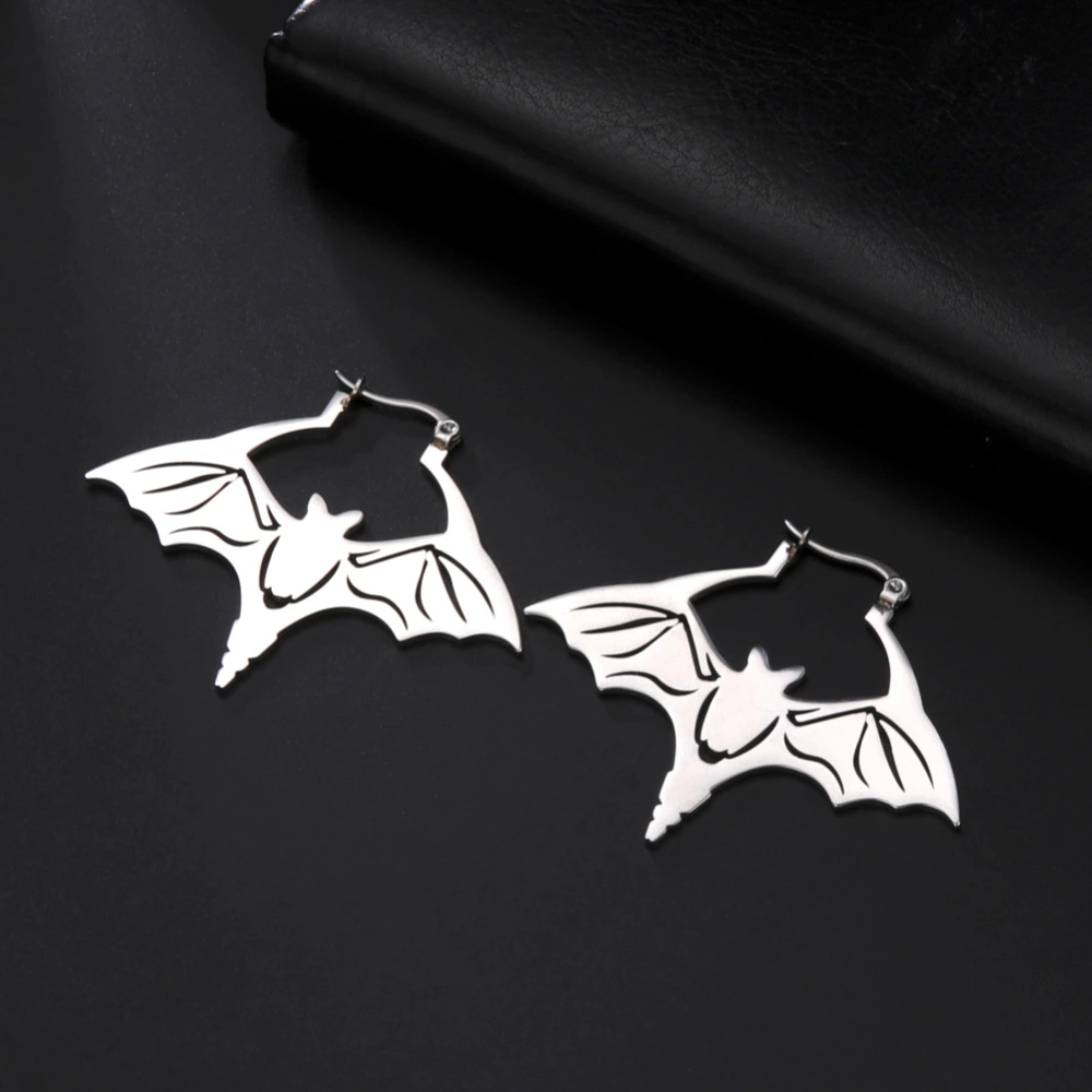 Titanium Steel Cut Bat Earrings