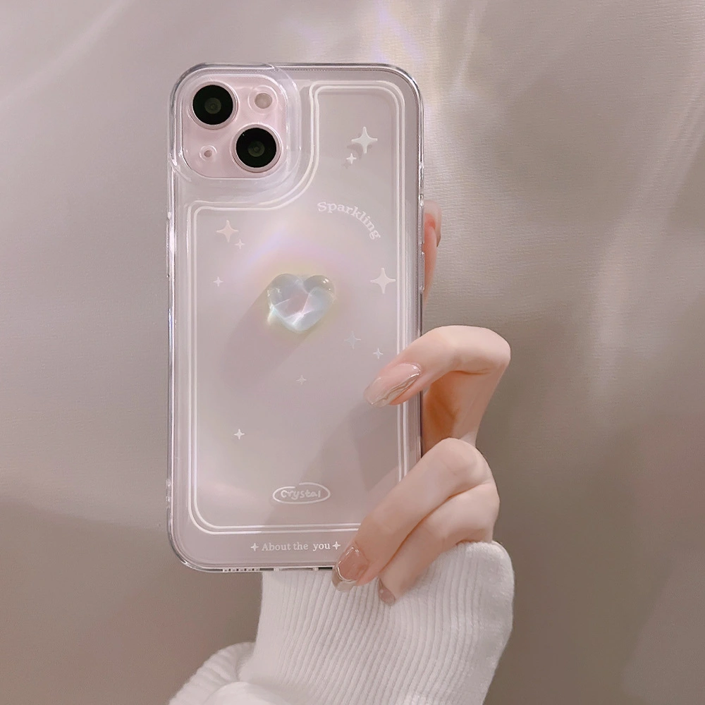 Three-dimensional Crystal Heart Mobile Phone Shell Protective Sleeve