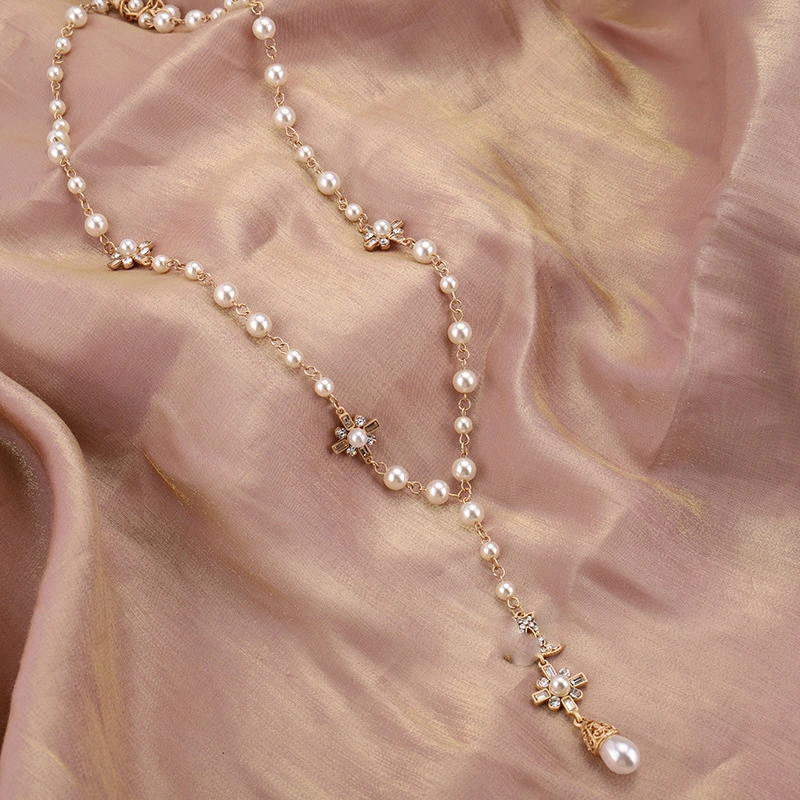 Fashionable New High-grade Long Pearl Sweater Chain