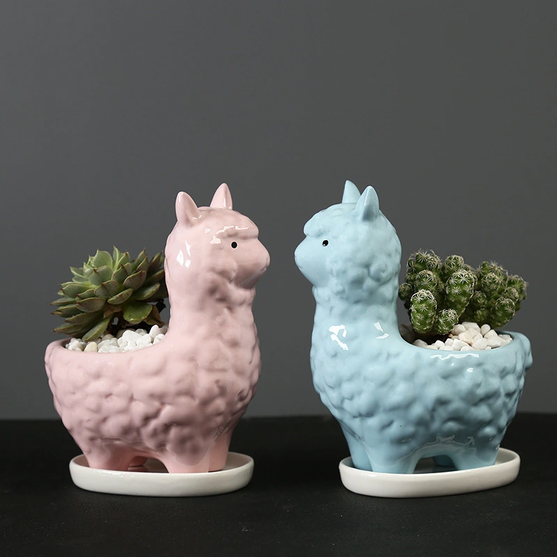 Creative Alpaca Succulent Flower Pot Office Desktop Decoration