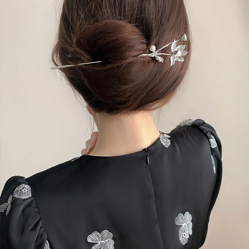 Antique Style High Sense Hairpin Simple Modern Lotus Hair Clasp