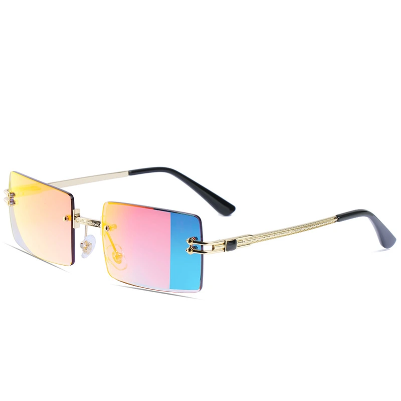 Women's Frameless Cut Edge Square Color Filter Sunglasses