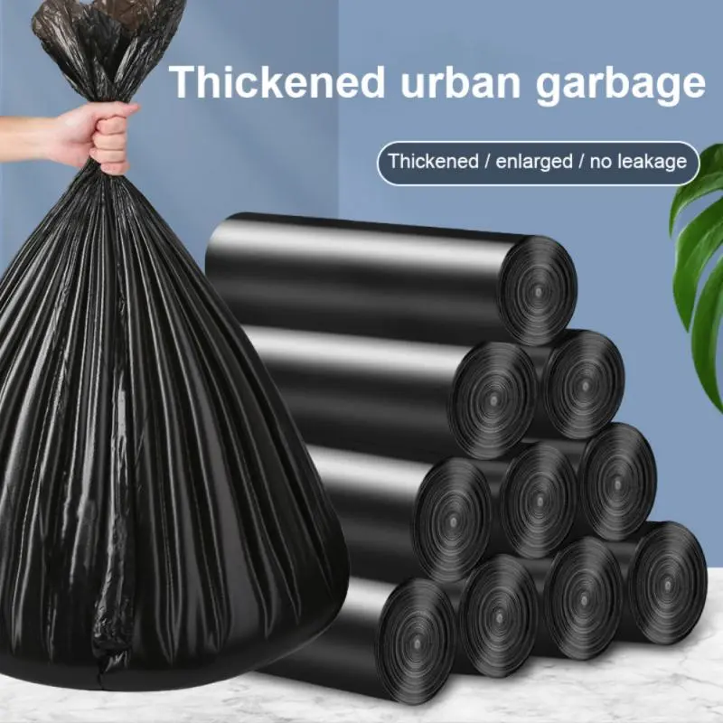 Household Portable Thickened Kitchen Large Rolled Black Plastic Garbage Bag