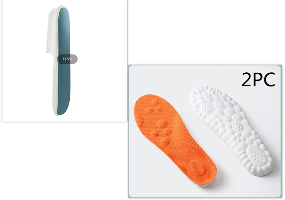 Boys And Girls' Sports Insoles And Long Handle Decontamination And Cleaning Shoe Brush