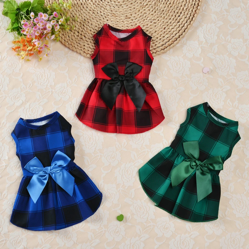 Thin PET Bow Plaid Clothes