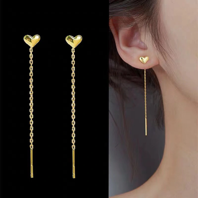 Creative Tassel Long Ear Line Cross Word Stick Earrings