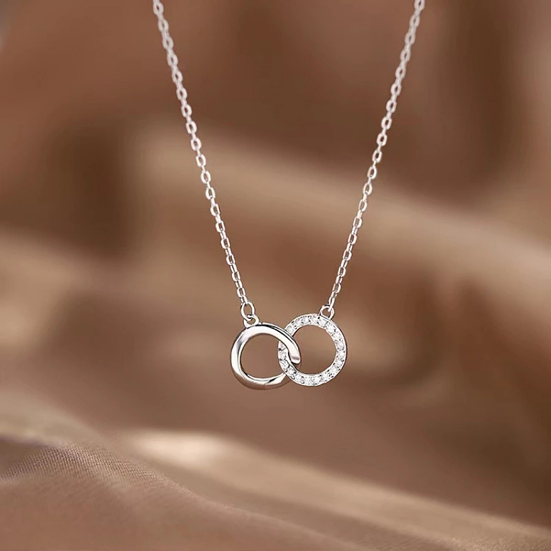 Women's Diamond-embedded S925 Sterling Silver Necklace