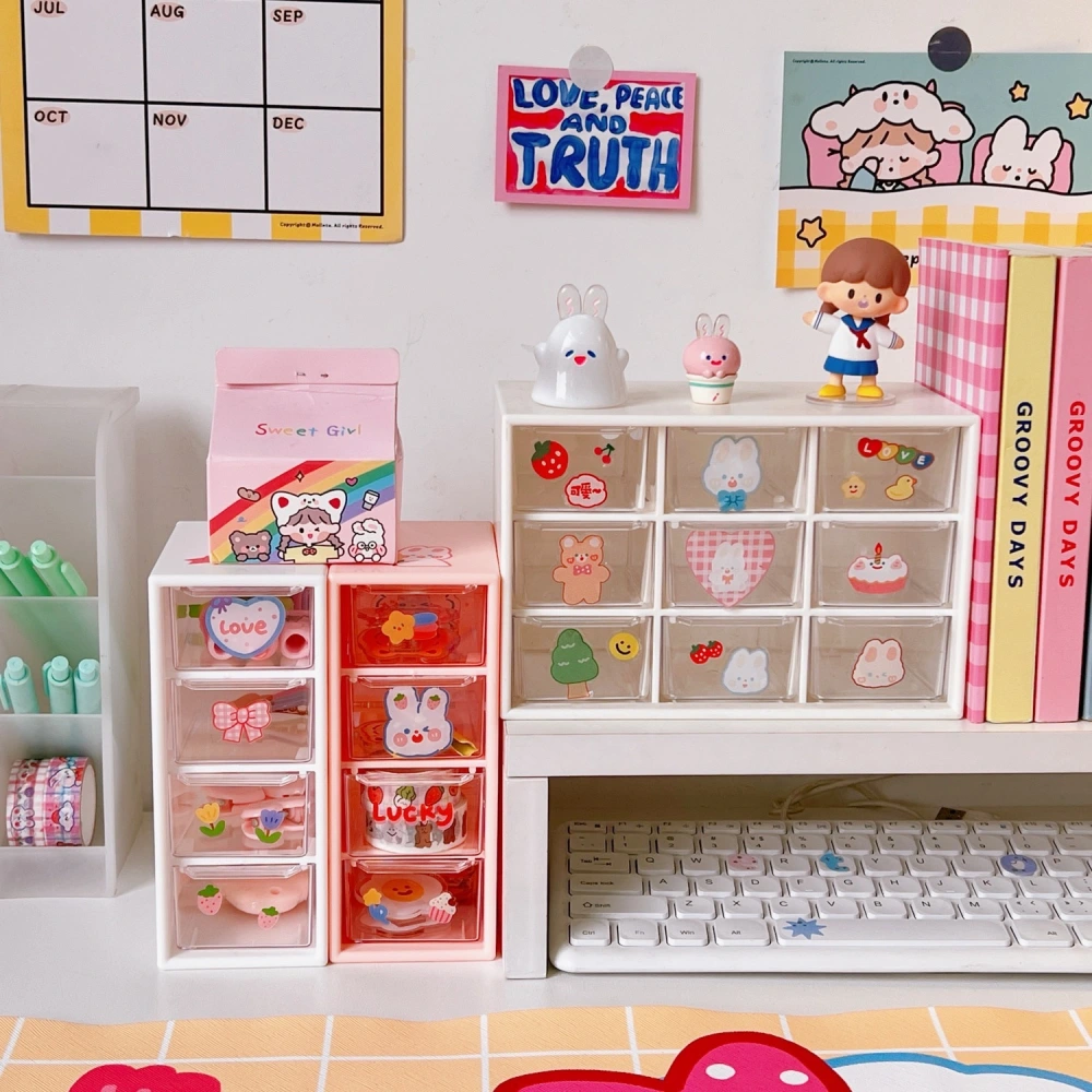 Simple And Transparent Drawer Storage Box Office