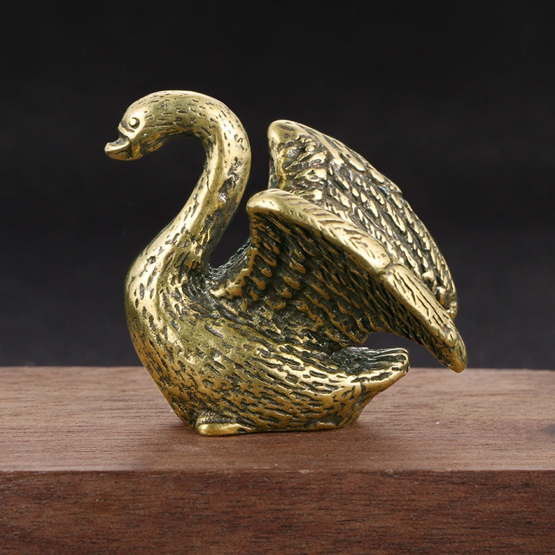 Solid Pure Copper Antique Swan Home Office Small Ornaments