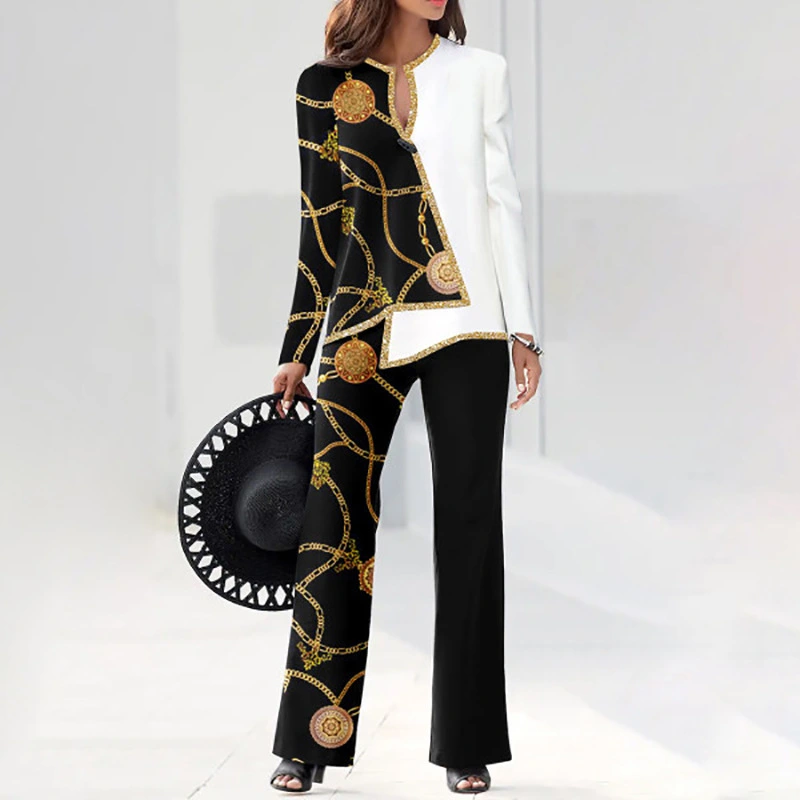 Temperamental Commute Ladies Fashion Casual Polyester Suit