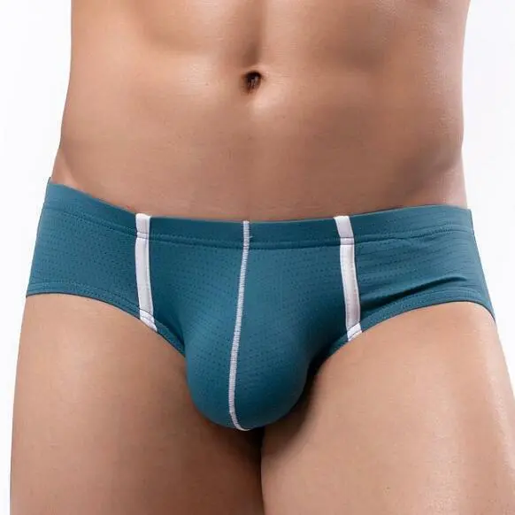 Japanese, Korean, European And American Men's Low Waist Ice Silk Nylon Sexy Mesh Breathable Briefs