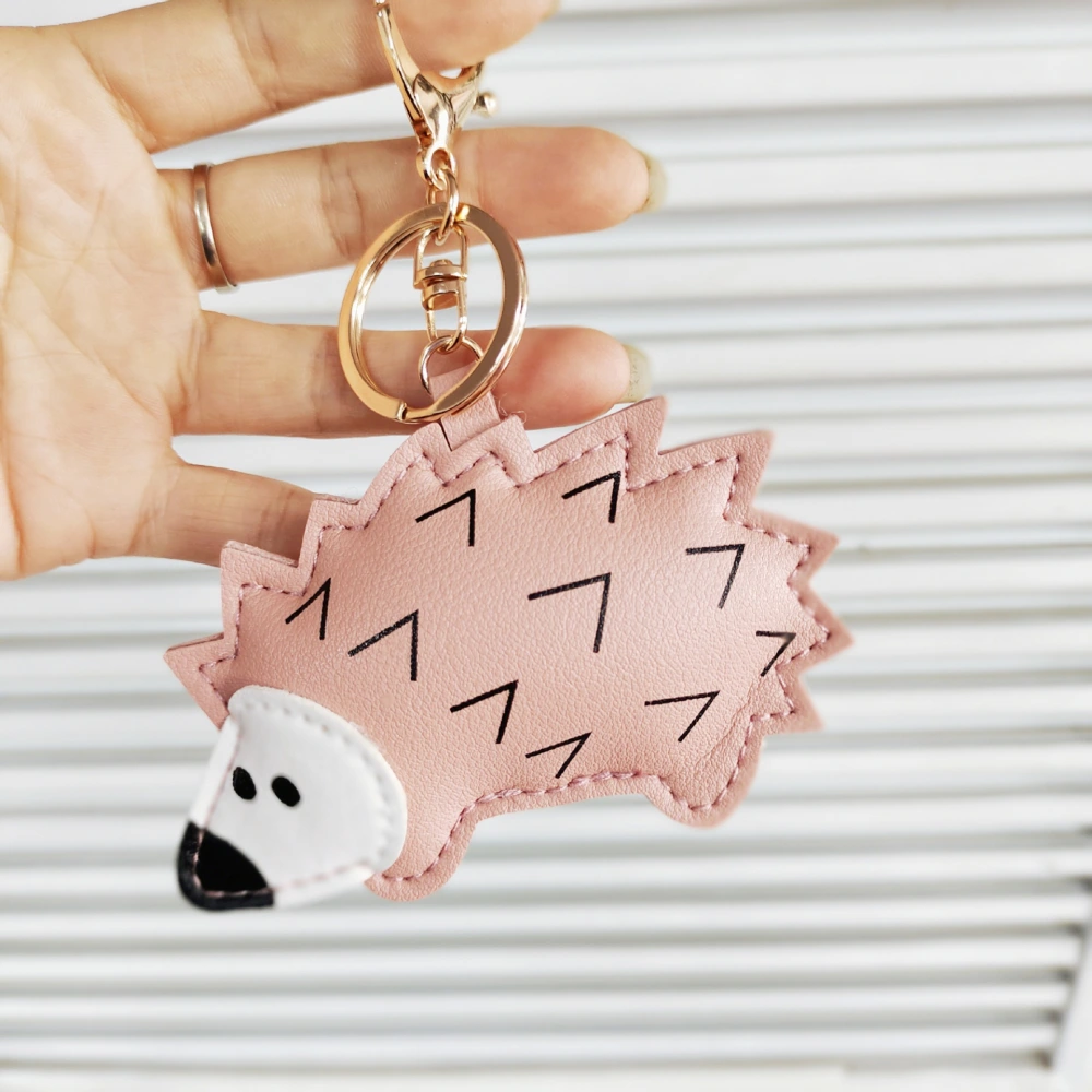 Creative Little Hedgehog PU Leather Keychain Pendant