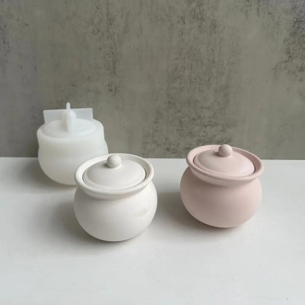 Earthen Jar Storage Tank Silicone Mold With Lid