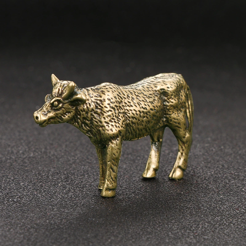 Antique Cow Brass Tea Ornaments Desktop Decoration