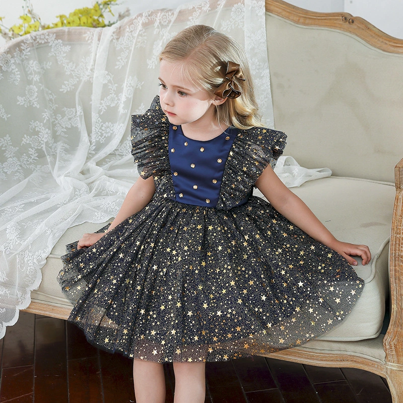 Princess Dress Girls Sequin Tutu Lace Mesh Birthday Prom Tod