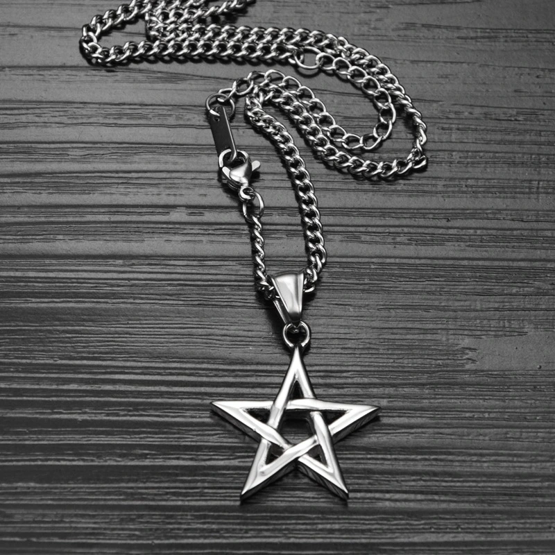 Hip Hop Trend Accessories Line Five-pointed Star Necklace Titanium Steel