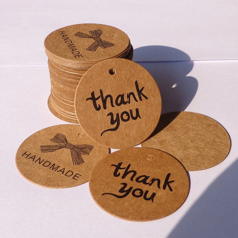 100 Kraft Paper Round Tags