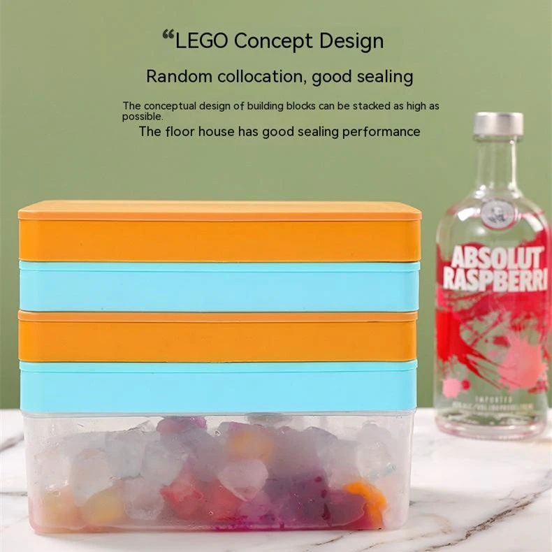 Summer New Silicone Ice Tray Food Grade Ice Cube Mold Large Capacity Ice Container Ice Box Refrigerator Artifact