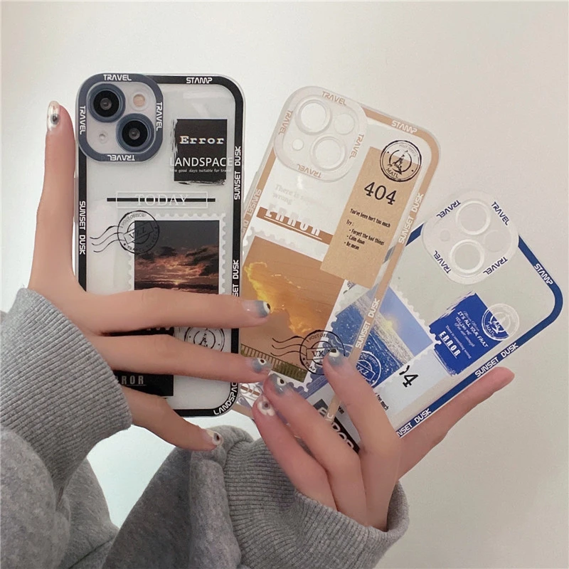 Creative Stamp Printing Silicone Phone Case