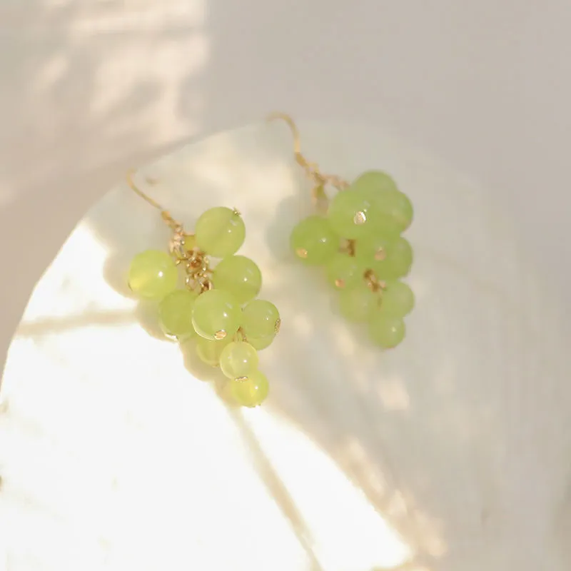 Women's Fashionable And Versatile Green Grape-shaped Earrings