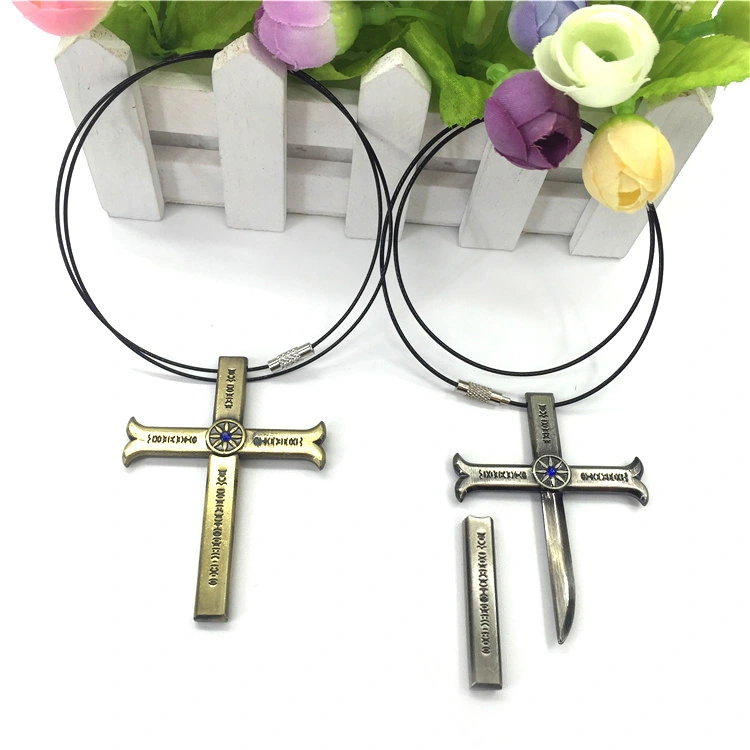 Cross Necklace Knife Metal Pendant Pendant