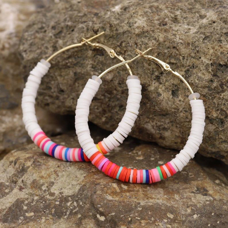 Women's Bohemian Handmade Colored Soft Earthenware Earrings