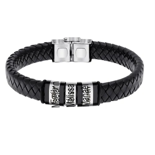 personalized leather men bracelet